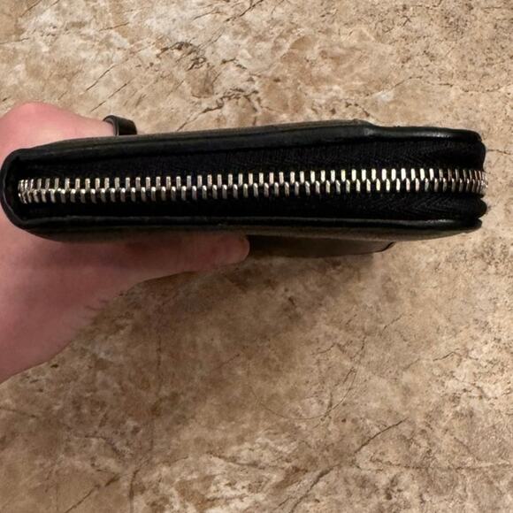 Michael Kors Studded Black Leather Zip Around Wallet 8x4x1 - Picture 4 of 8